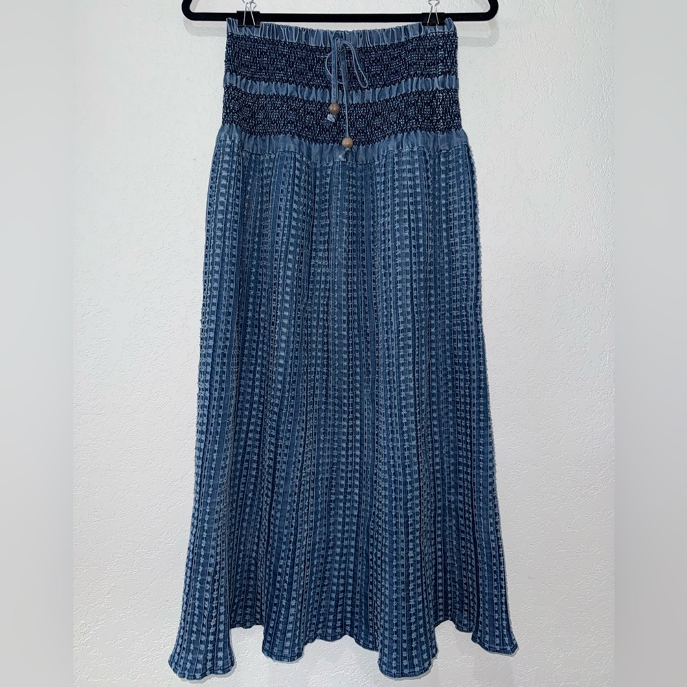 Tantrum - Blue Patterned Women's Jean Dress/Skirt